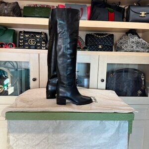 Gucci Over The Knee Black Boots